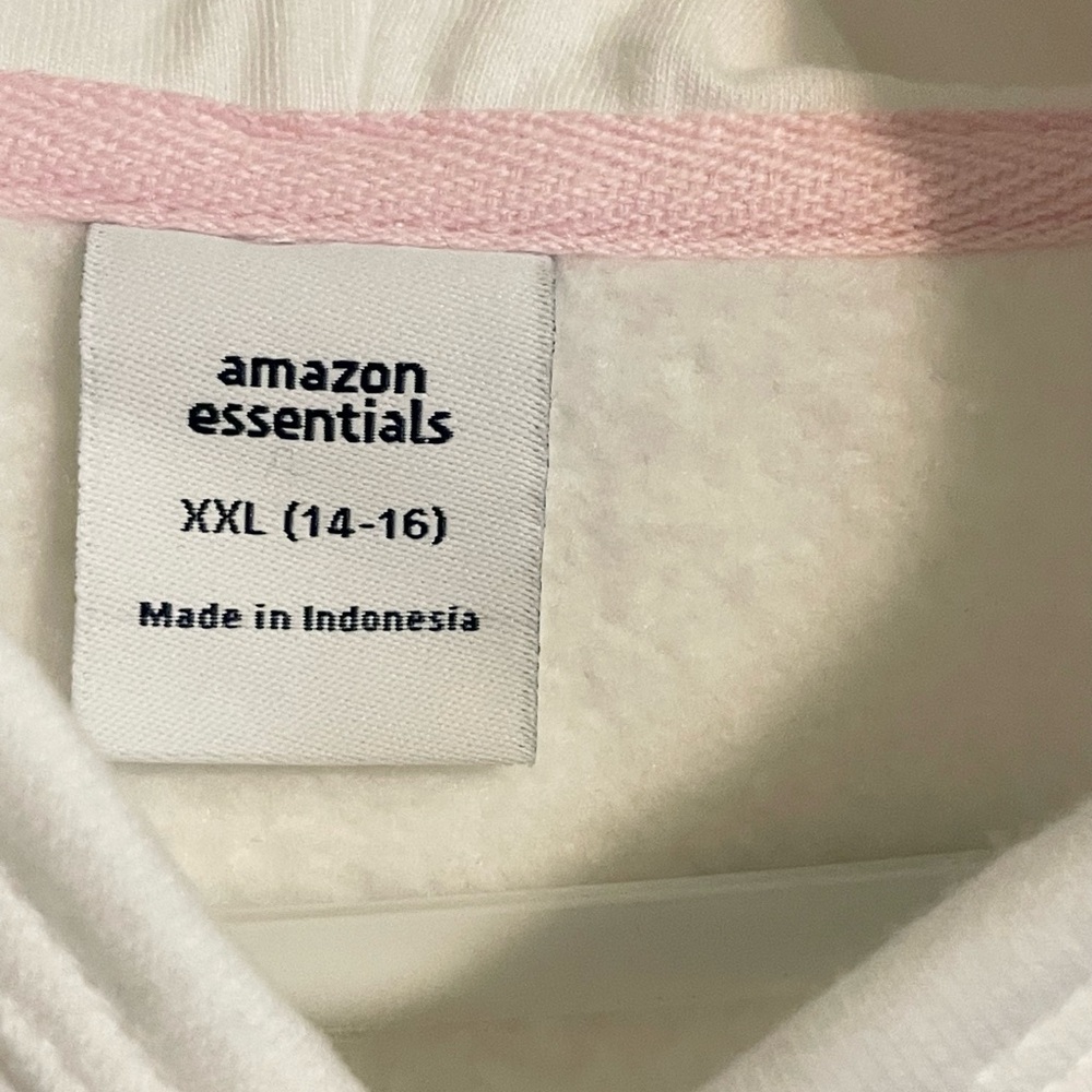 Sz XXL (14-16) Girls' Pullover Hoodie Sweatshirt for Cozy Comfort white new - Picture 5 of 8